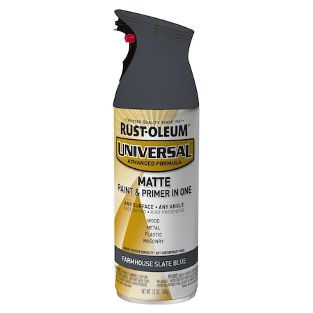 RUST-OLEUM Universal Premium Spray Paint, Matte Farmhouse Slate Blue, 12 Oz. 376723